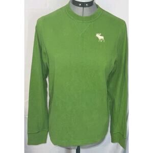 Abercrombie & Fitch kids Cotton 1/4 Zip Sweater Size XL Green Moose Logo